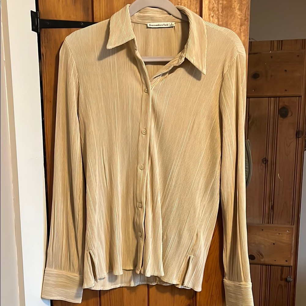 Women's Beige Button-Up Top